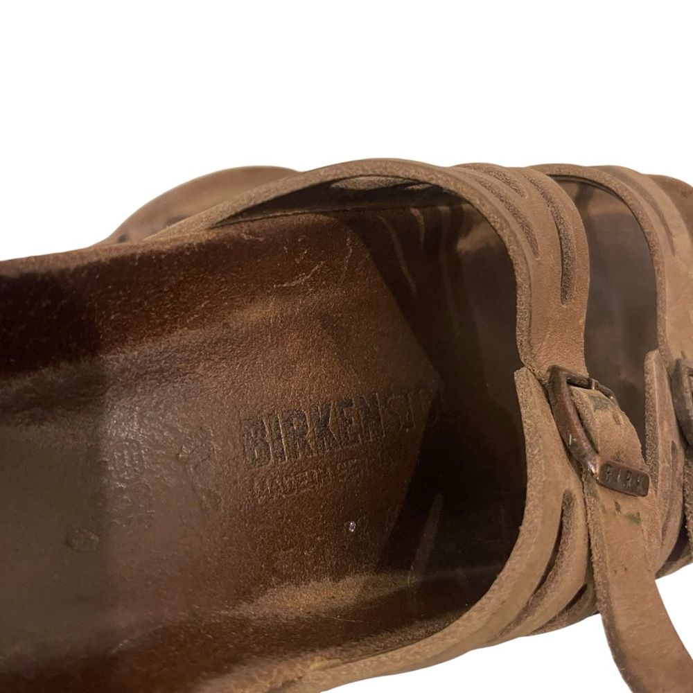 Women’s Birkenstock Brown Strappy Leather Sandals Shoes - Picture 3 of 4